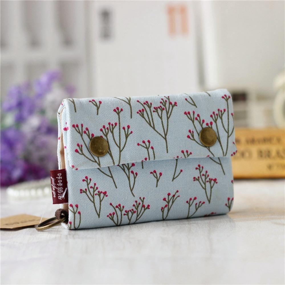 Print Maneki Neko Wallet Portable Zipper Short Wallet Multifunctional Canvas Coin Purse  Women