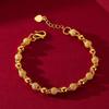 1Pc New Gold Plated Ball Beads Bracelet Women Girls Fashion Chain Wedding Jewelry Gift