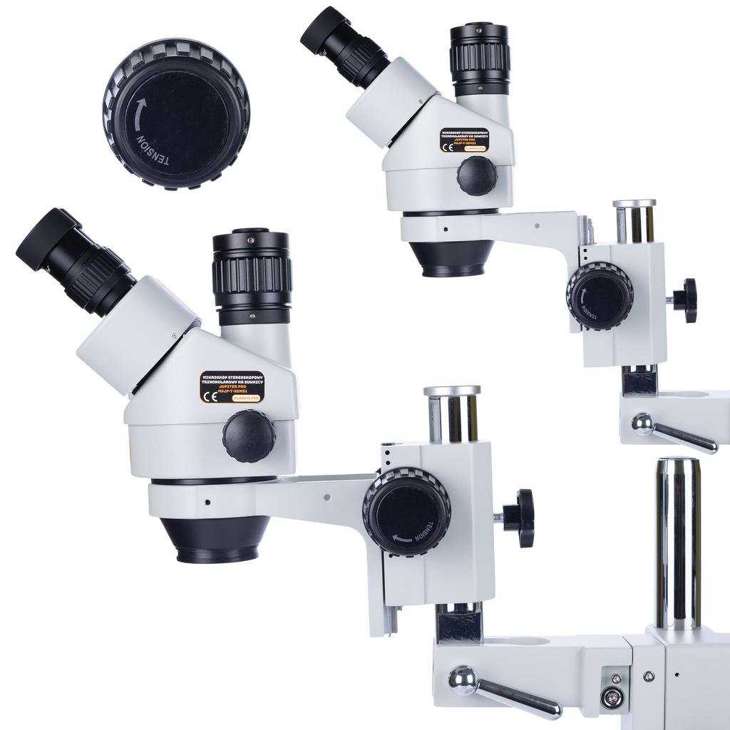 Rosfix Mikroskop Stereoskopowy Trinokularowy Jupiter Pro MSJP-T-SDMS1 – Zakres Zoomu 7x-45x | Wyświetlacz 8” | Oświetlacz 56xLED | Kamera Pegasus