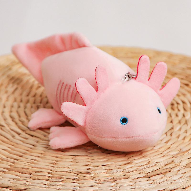 Hexagonal Dinosaur Plush Keychain - Cute Salamander Pendant Doll for Girls