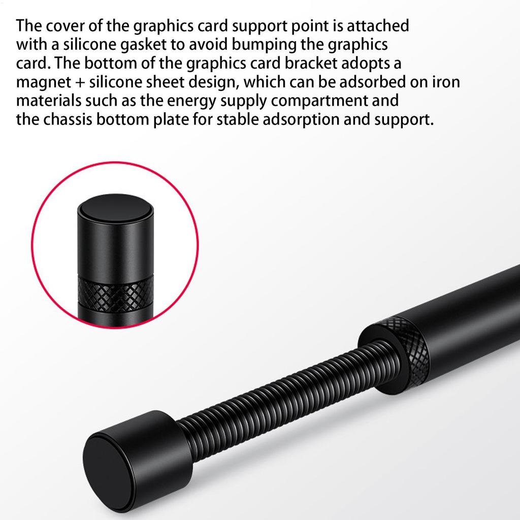 GPU Support Bracket with Magnetic Base Heavy-Duty Video Card Holder Anti-Sag Stand for PC Gaming Rig, Home Cafe E-Sports Setup