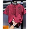 Round Neck Trendy Tops, Fashionable and Versatile Men's T-shirts, Loose Printed Short Sleeves for Couples Cotton