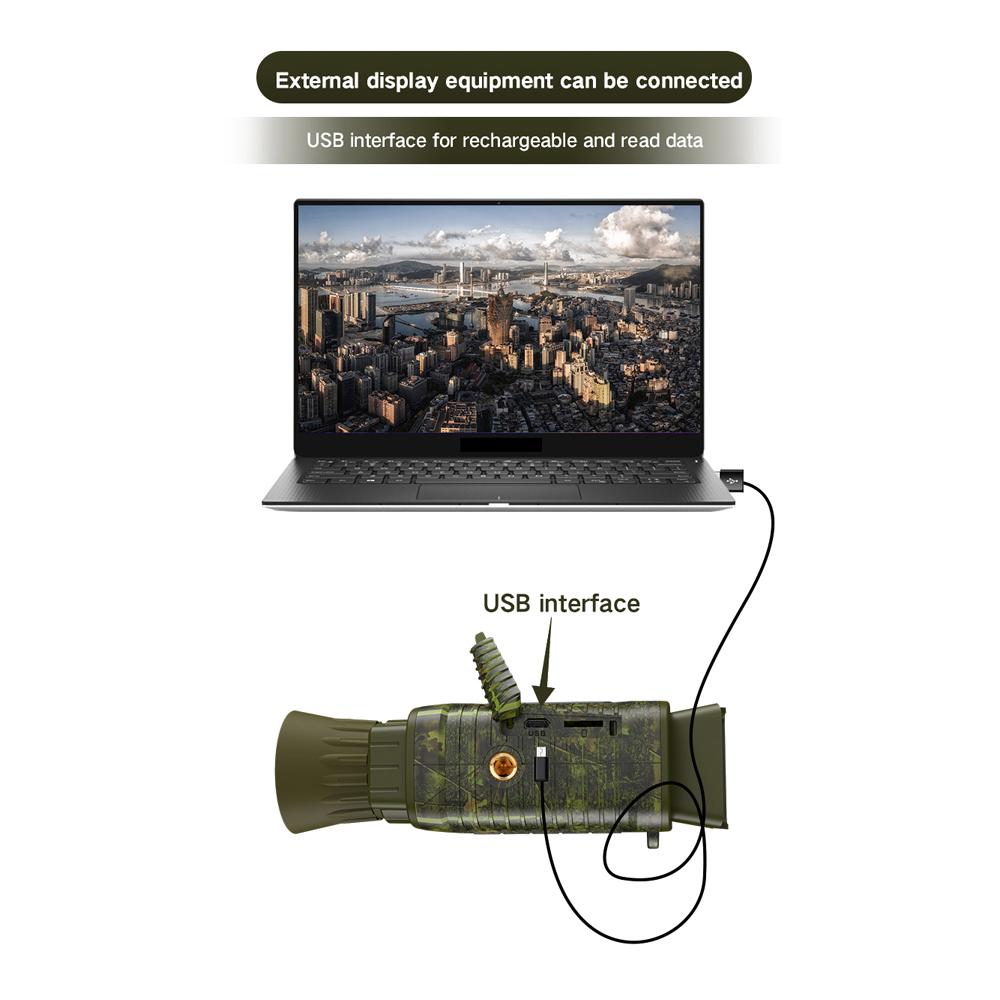 1080P Portable Night-Visions Device Day Night Use Photo Taking Video Recording 4X Digital Zoom Monocular Scope 5MP 8MP 12MP Photo Resolution 7 Levels