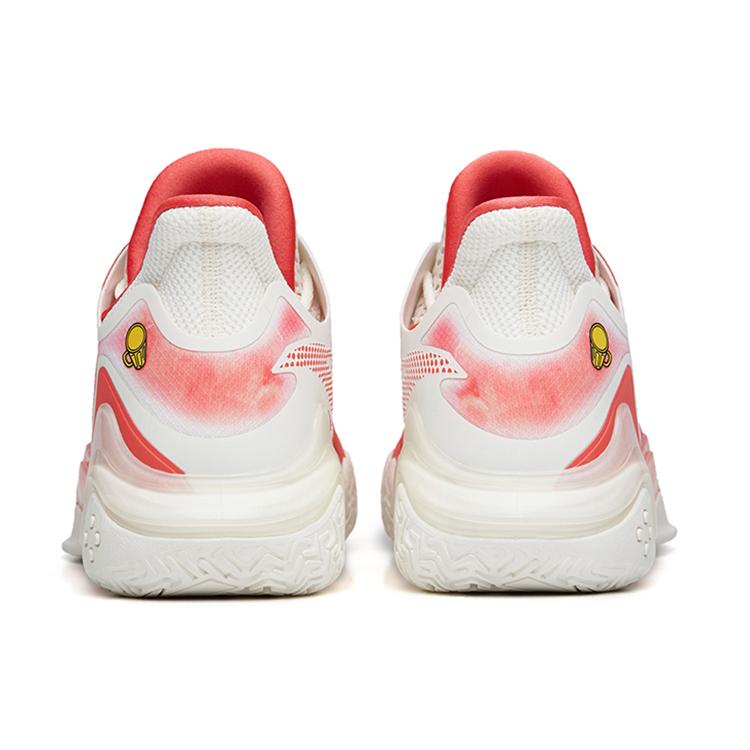 New Anta Shock Wave 4 Abrasion Resistant Slip Resistant Low Top Performance Basketball Shoes Men's White Pink 112231106-15