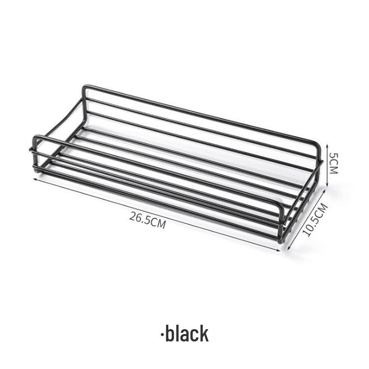 No-Drill Wrought Iron Bathroom & Kitchen Shelf чёрный