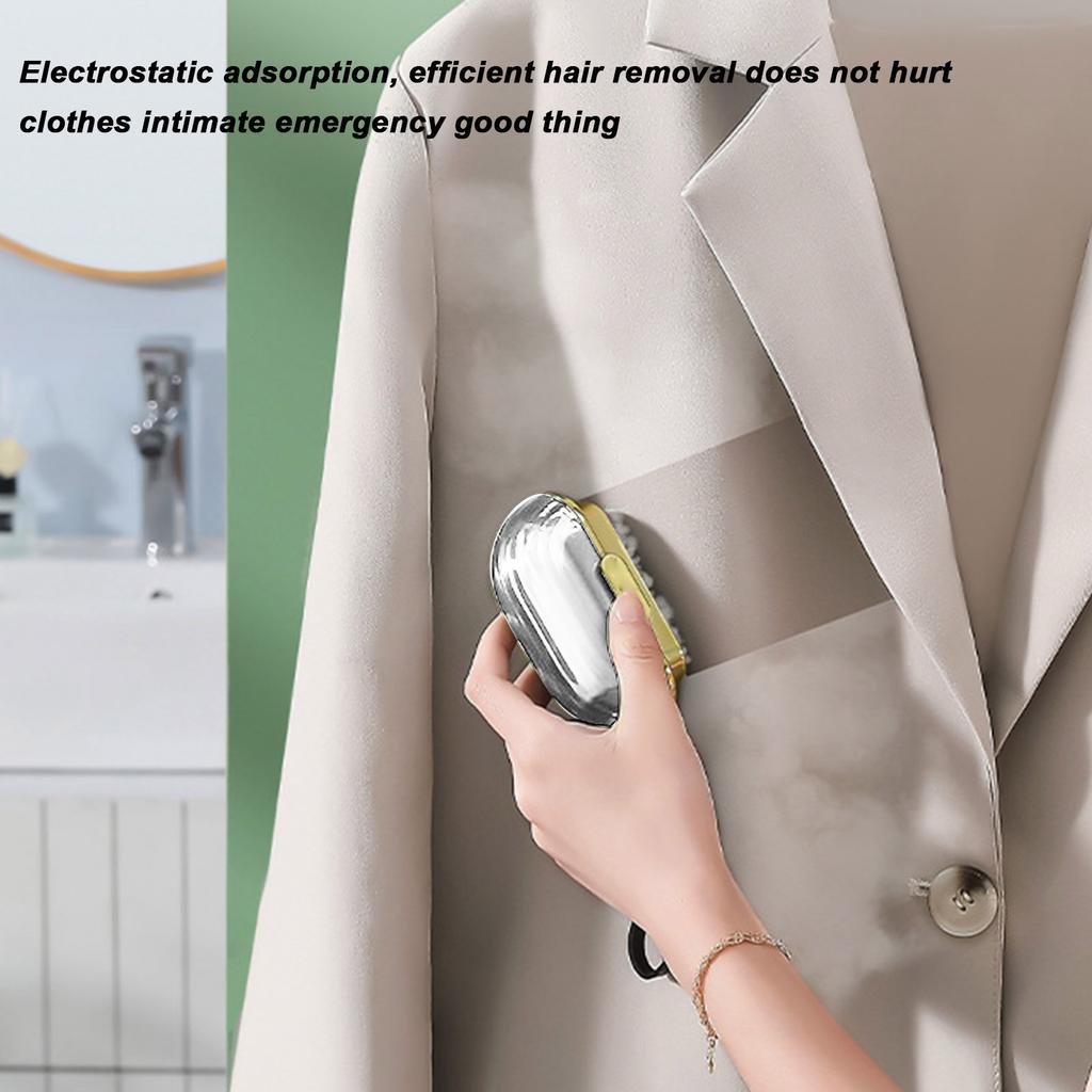 Double Sided Portable Tearable Lint Roller with Hand Strap Mini Luxury Lint Remover for Clothes Bag Dust Fuzz Fur Grey