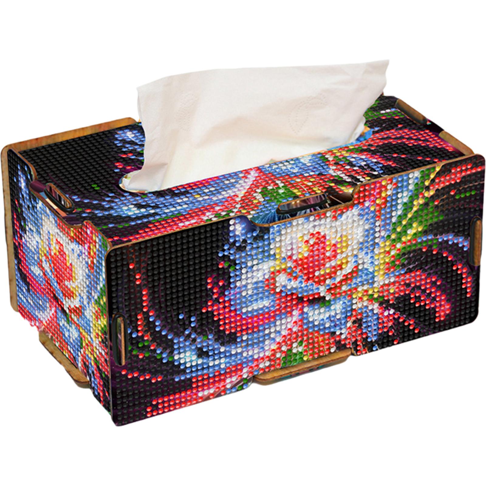 

Diamond Painting Tissue Box Kits Decorative Rhinestone Craft Kit Diamond Painting Box for Living Room Bedroom Bathroom