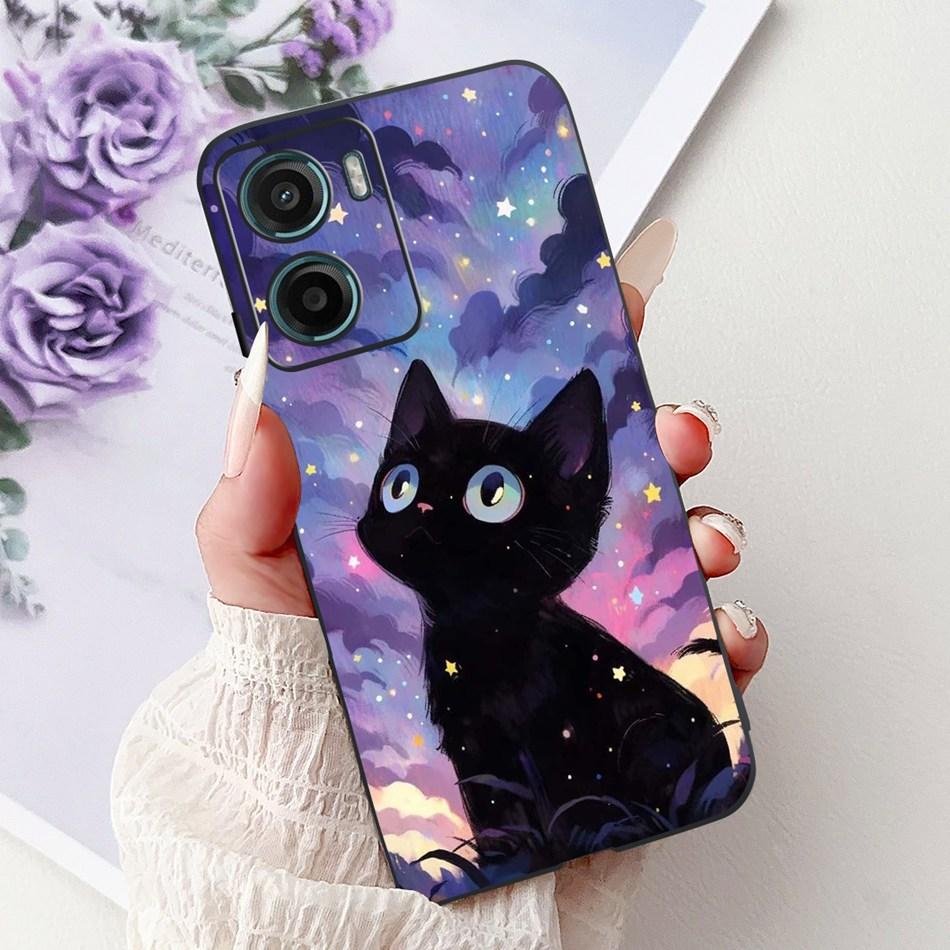 For Motorola Moto G05 G15 E15 2024 Floral Butterfly Phone Case For MOTO G05 G15 E15 4G Black Silicone Soft Lightweight Case