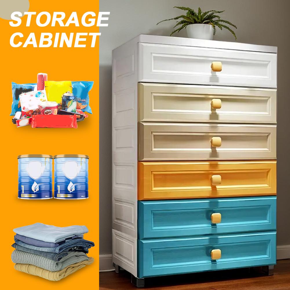 Plastic Drawer Storage Organizer End Side Table 6-Drawers for Classroom Art Craft Supplies Dresser Closet Bathroom Laundry Room
