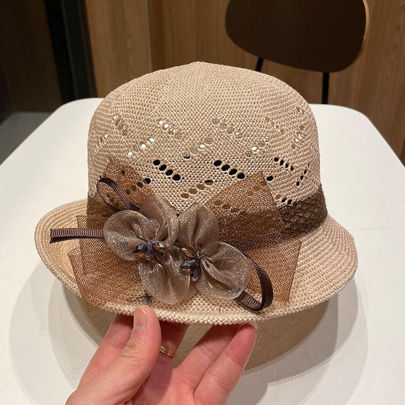 

Летняя шляпа-цилиндр с цветочным принтом, шляпа рыбака, модная дышащая солнцезащитная шляпа с закругленным краем, тонкий дизайн