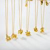 Fashion Creative Zodiac Pendant Necklace Gold Bubble Charm Versatile Collarbone Chain Jewelry