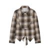 TAOP&ZA Women's Spring 2026 Plaid Bow Lapel Long Sleeve Shirt