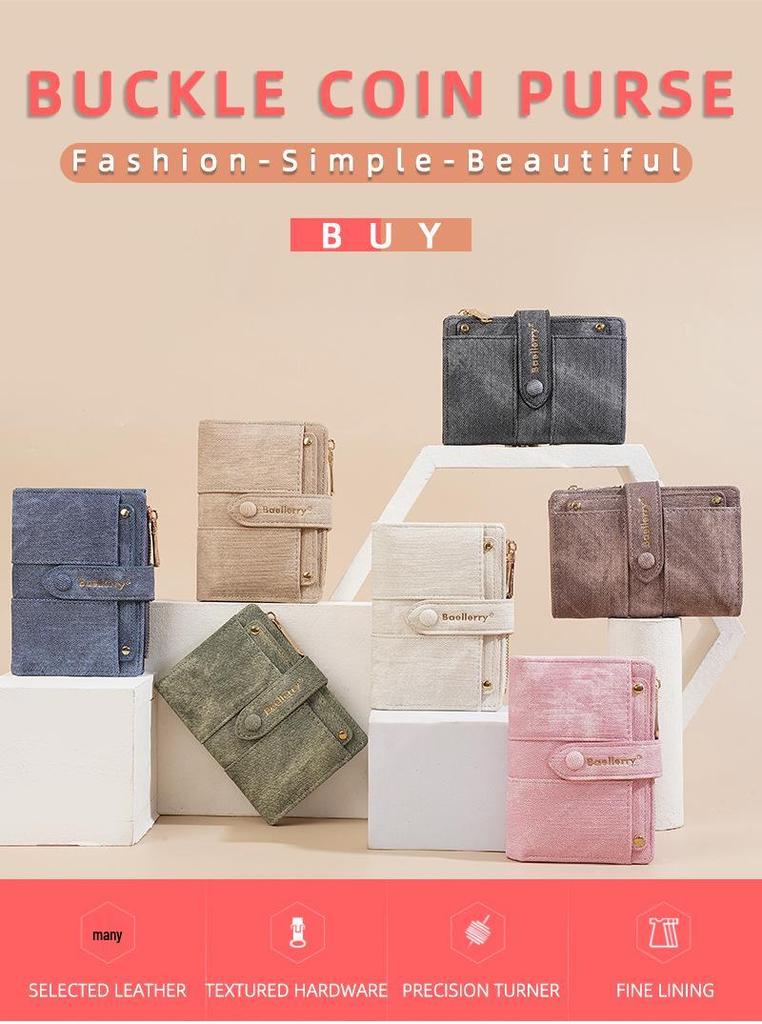 Portefeuille Mini Chic pour Femme - Porte-cartes Élégant pour Étudiants
