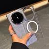 Przezroczyste etui z klapką magnetyczną i powłoką zapobiegającą odciskom palców dla Huawei Mate X6 X5 X3