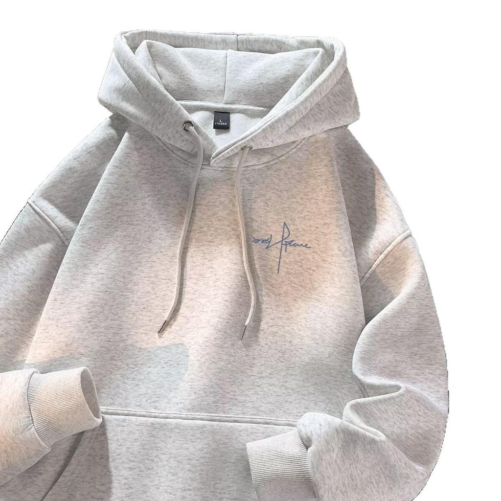 Men's Trendy Hong Kong Style Fleece-Lined Hooded Jacket - Autumn/Winter Fashion