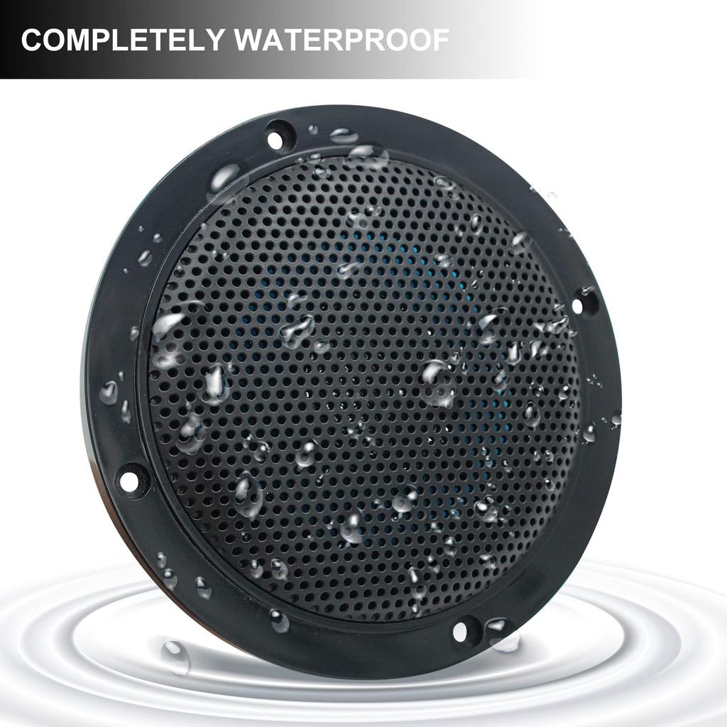 Herdio 160W Bluetooth Ceiling Speaker Kit with Ceiling Speaker for and Outdoor Use 4-inch Amplifier, Water-Resistant Bathroom, Kitchen, Home, (Black)
