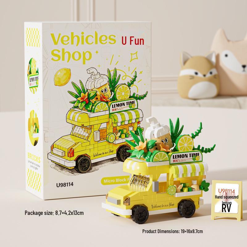Dynamic Cityscape Building Block Toys - Coffee, Cola, and Convenience Store Models for Kids