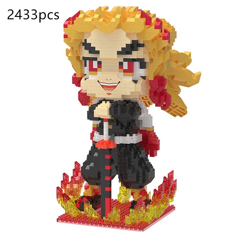 Demon Slayer Anime Blocks Kamado Tanjirou Nezuko Agatsuma Zenitsu Rengoku Kyoujurou Figures Model Knife Blocks Toys