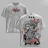 Hot Anime Jujutsu Kaisen Makora Cool Print T-shirt Men Short Sleeve Clothing Cotton Tshirt Retro Washed T Shirt Male Manga Tops