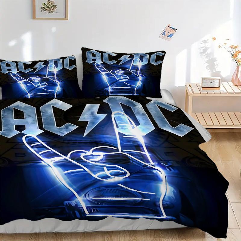 

3pcs AC/DC Duvet Cover Set, 1 Duvet Cover + 2 Pillowcases (No Insert), High-Definition Print, Home & Dorm Set yy251208018 135x200cm