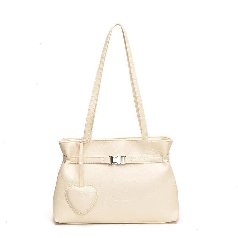 

Женская сумка-тоут большой вместимости, новая модная текстурная сумка-тоут для通勤 весна-осень, простая сумка через плечо белый