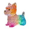 Colorful Glass Dog Ornaments Rainbow Gradient Puppy Figurines Decorative Dog Sculpture Gift for Holidays Birthdays