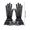 1 Pair Elegant Ladies Short Lace Gloves New Sheer Fishnet Mesh Black White Prom Party Female's Fashion Solid White Mittens