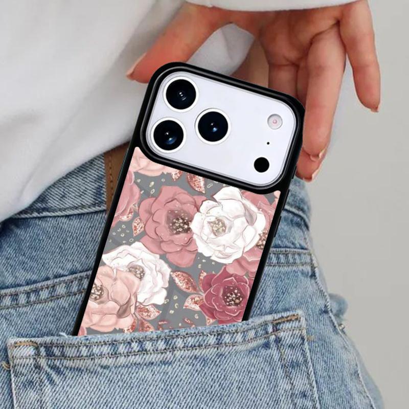 Love Rose Gold Style Soft Phone Case for iPhone 17ProMax 12 13 14 15 16e 17 Pro Max Plus Air Cover