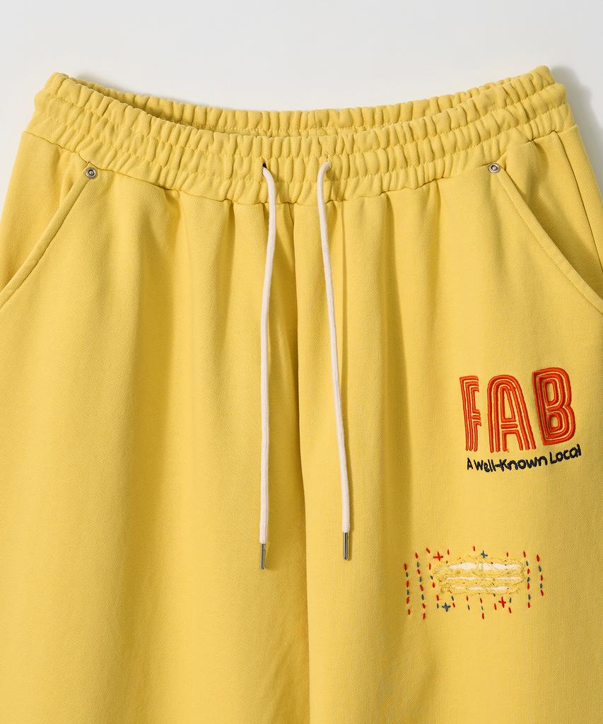 Gameoncheupaeb Washed Hand Stitch Sweatpants (Yellow)