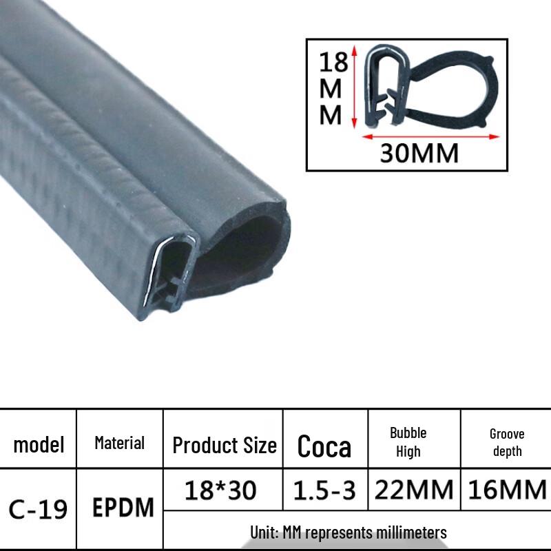 Rubber U-Channel Edge Trim Seal Strip