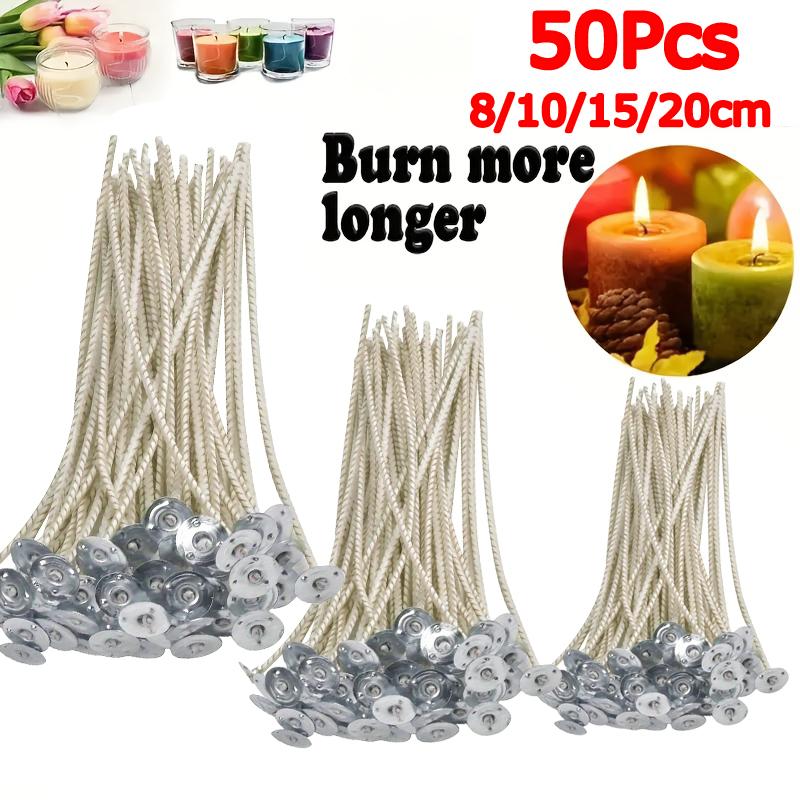 50 Stück Docht-Technologie Perfekt für Kerzenherstellung Kerzendochte DIY 40 Stränge Aromatherapie 8cm 10cm 15cm 20cm