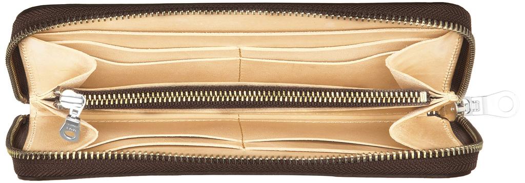 Tachiya Himeji Leather Hand-Dyed Round Zip Wallet HM023KW Dark Brown