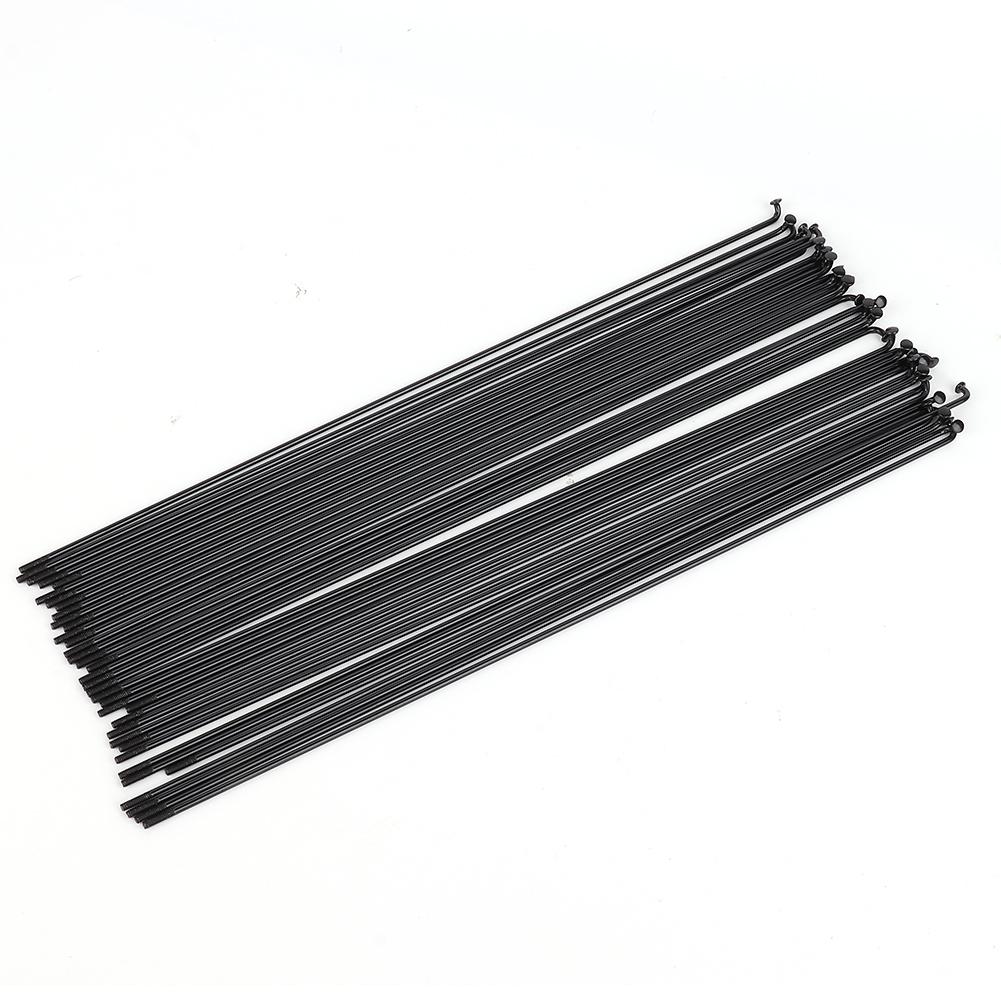 36Pcs Set Steel Mountain Bike Bicycle Spokes w  Nipples Black 261mm