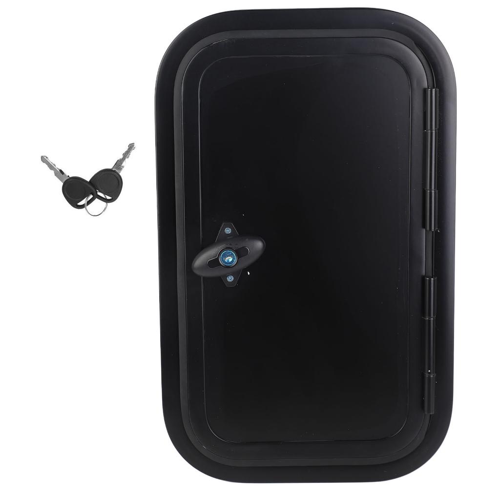 RV Baggage Door Black Heavy Duty Square Rounded Corners RV Baggage Door With Flat Lock and Keys
