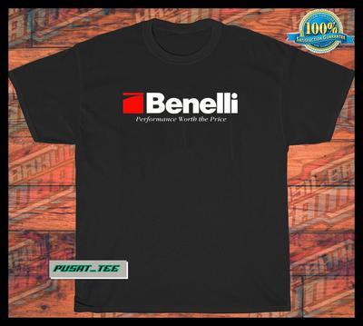 Nova Camiseta Divertida Americana com Logo de Espingardas Benelli Tamanho S-5XL Unissex