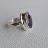Natural Amethyst Ring, Handmade Ring, 925 Sterling Silver Ring, Oval Checker Amethyst Ring, February Birthstone Ring, Birthday Ring