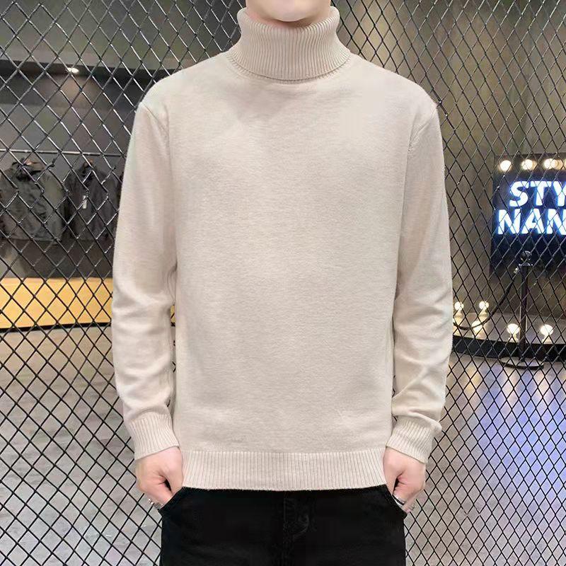 

Осенне-зимний свитер с воротником однотонного цвета, нижняя рубашка, брендовый свитер Tide, универсальный свитер-кардиган, теплый пуловер для молодых мужчин 3XL абрикосовый