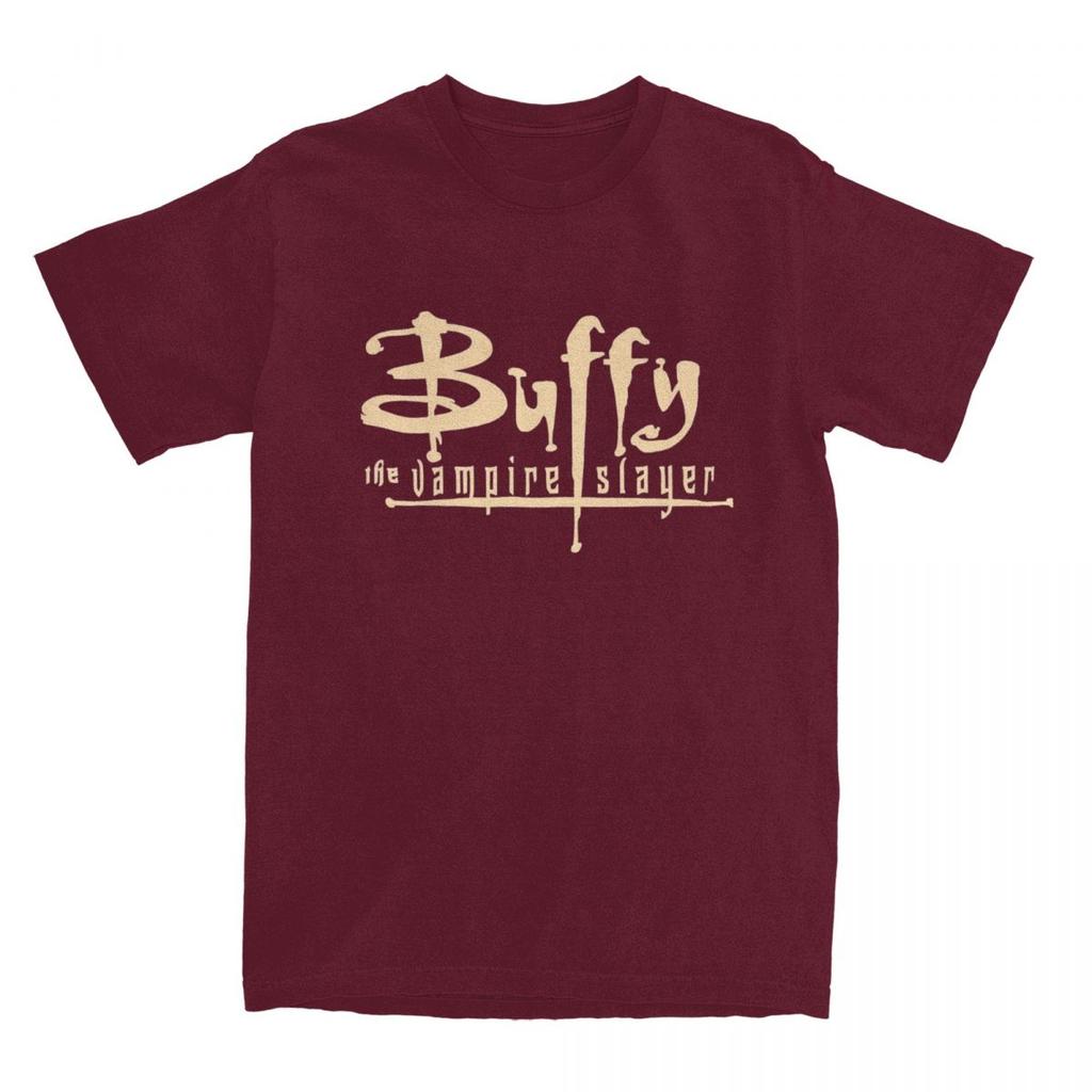 Creative Buffy The Vampires Slayer T-Shirt for Men O Neck Pure Cotton T Shirt TV Series Short Sleeve Tees 4XL 5XL Tops
