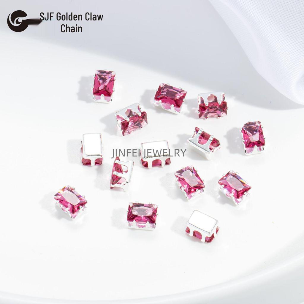 50-teiliges DIY-Schmuck-Set: Bunte rechteckige und quadratische Edelsteinbohrer