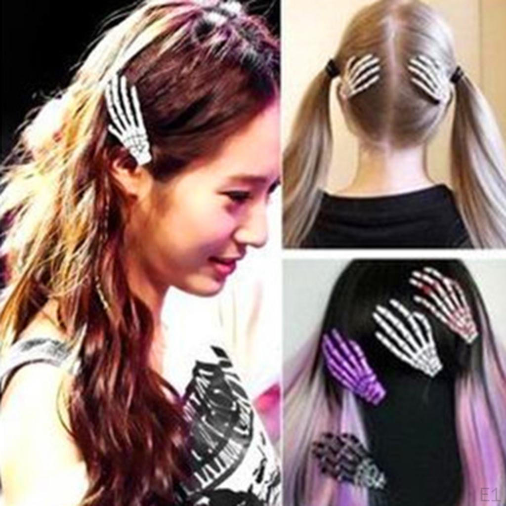 2pcs Hair -Skull Hand Clips Hairpin Gifts