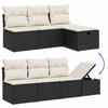 VidaXL Salon de Jardin avec Coussins 7 pcs, Canapés de Terrasse, Ensemble de Meubles de Patio, Mobilier d'Extérieur, Noir 3263192
