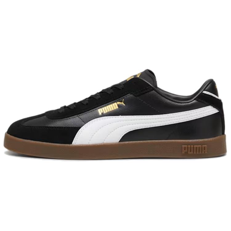 Puma Club II Era Classic Comfortable Lightweight Low-Top Skate Shoes Unisex Sneakers Black White 397447-02