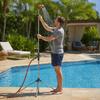 Rostbeständige Metall-Dusch-Teleskop-Gartendusche, Camping mit Stativfuß, 9-strahlig, Einfache Bedienung, Wasserventil-Einstellungen, Höhenverstellbar, Tragbar