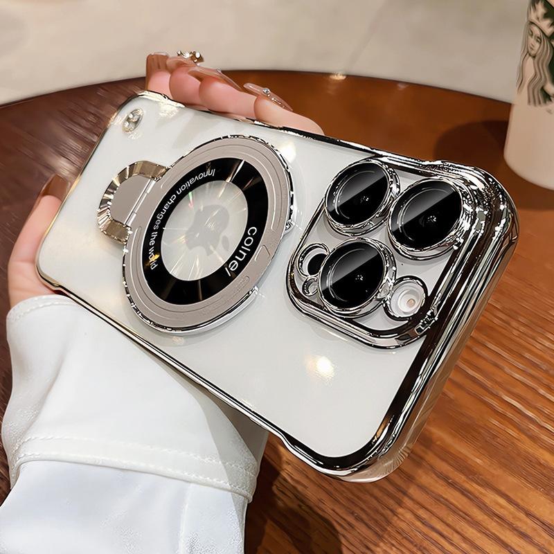 Anwendbar auf iPhone16 Magnetische Handyhülle Apple 15 Promax Schutzhülle 14 Transparent Galvanisiert Ohne Rand