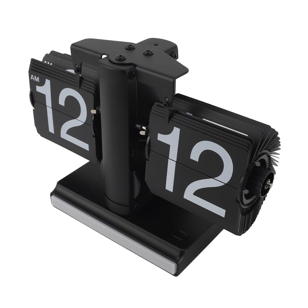 Retro Digital Flip Down Clock Battery Powered Flip Desk Clock with LED Ambient Light for Home Office Decor