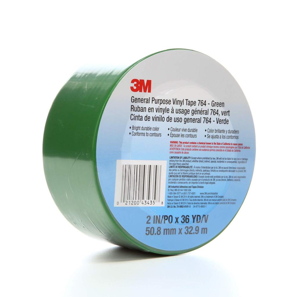 3M Line Tape 764 X 764 GRE 50X32 Color-Coded Green, 50.8mm 32.9m,