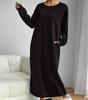 2025 Autumn/Winter Casual High-End Long-Sleeved Solid Color Round Neck Sweatshirt Dress