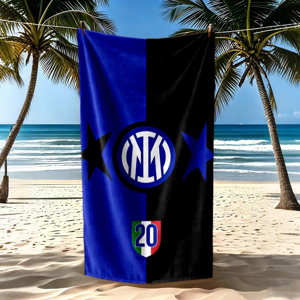 Inter Milan Beach Towel Super Soft Absorbent Comfortable Lightweight Perfect For Traveling Yoga Camping And Swimming