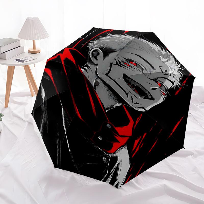 

1pc Jujutsu Kaisen Satoru Gojo Outdoor Umbrella - Automatic Opening/Closing, Portable 3-Fold Design, 8-Rib Iron Frame, Perfect Gift for Fans, Traveler