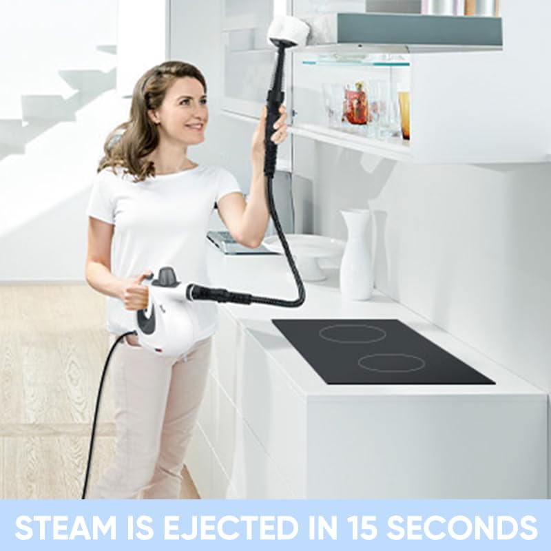 Multi-Surface Natural Steam Cleaner 1050W Power Washer for Home Use Cleaning Floor, Grout and Car Washer